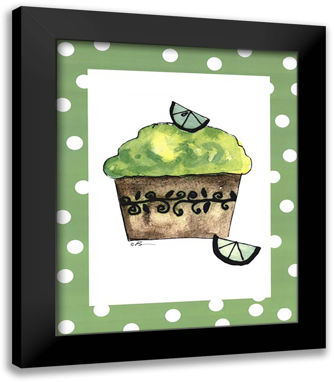 Key Lime Cupcake 15x18 Black Modern Wood Framed Art Print Poster by Bowman, Serena