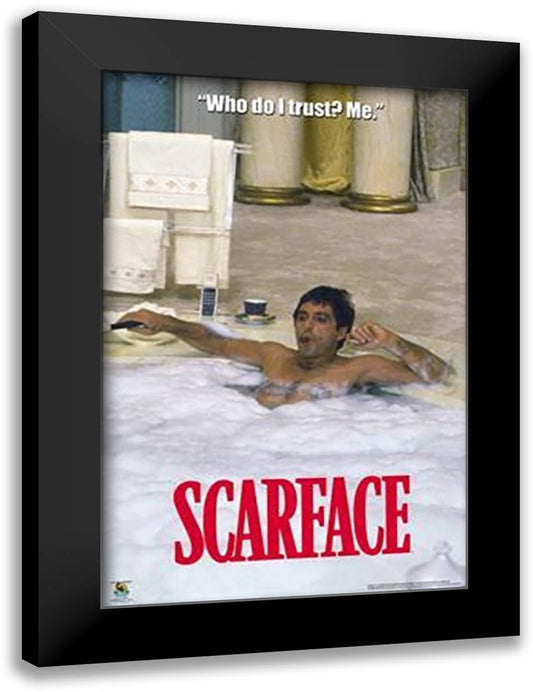 Scarface Hot Tub Color 26x38 Black Modern Wood Framed Art Print Poster