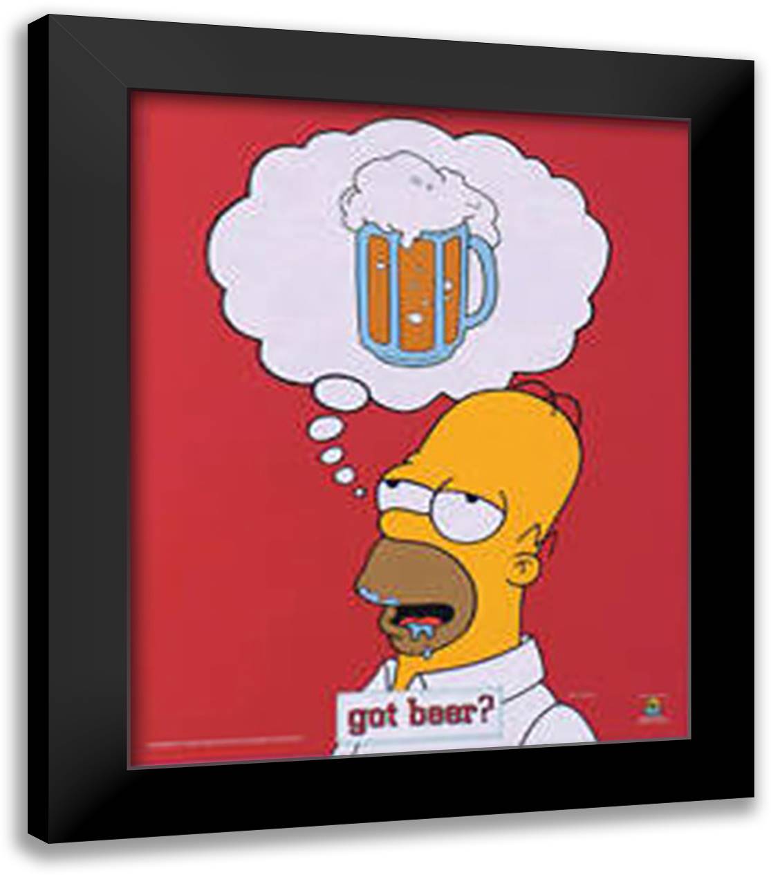 The Simpsons - Homer Got Beer 20x24 Black Modern Wood Framed Art Print Poster