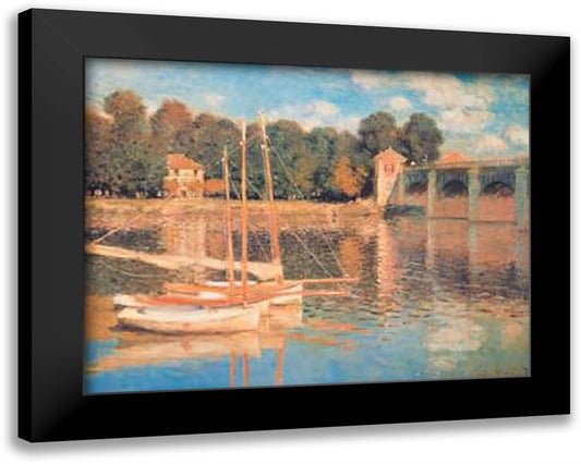 Il Pont D'argenteuil 36x28 Black Modern Wood Framed Art Print Poster by Monet, Claude