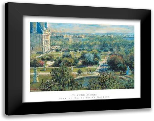 View Of The Tuileries Gardens 36x28 Black Modern Wood Framed Art Print Poster by Monet, Claude