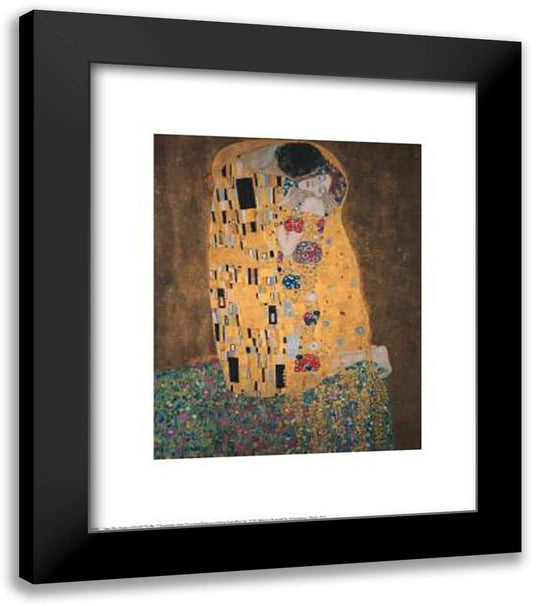 Kiss 20x24 Black Modern Wood Framed Art Print Poster by Klimt, Gustav