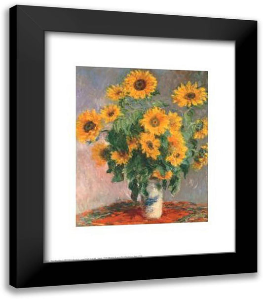 Sunflowers 20x24 Black Modern Wood Framed Art Print Poster by Monet, Claude