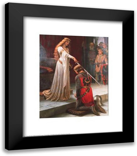 Accolade 20x24 Black Modern Wood Framed Art Print Poster by Leighton, Edmund Blair