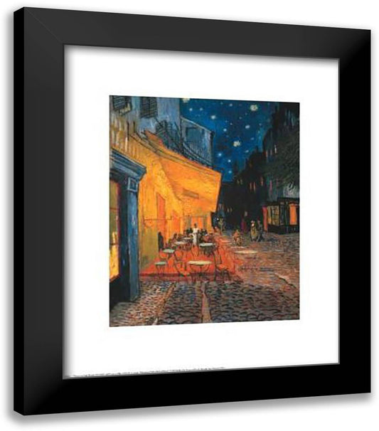 The Cafe Terrace on the Place du Forum, Arles, at Night, c.1888 20x24 Black Modern Wood Framed Art Print Poster by Van Gogh, Vincent