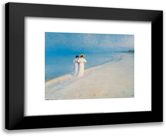 Summer Afternoon On Skagen Beach 24x20 Black Modern Wood Framed Art Print Poster by Kroyer, Peder Severin