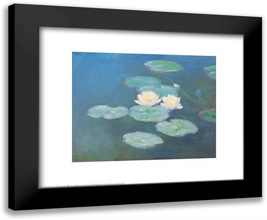 Nympheas Effet Du Soir 24x20 Black Modern Wood Framed Art Print Poster by Monet, Claude