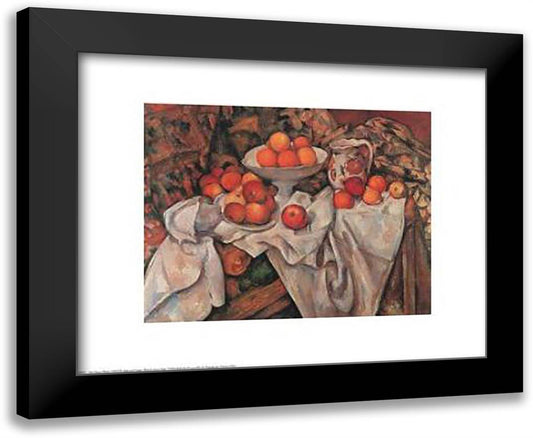 Apples And Oranges 24x20 Black Modern Wood Framed Art Print Poster by Cezanne, Paul