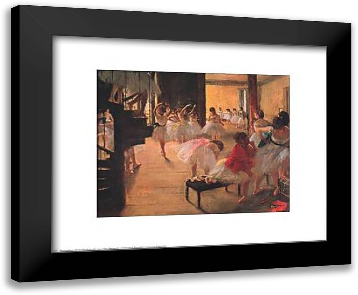 Ballet School 24x20 Black Modern Wood Framed Art Print Poster by Degas, Edgar