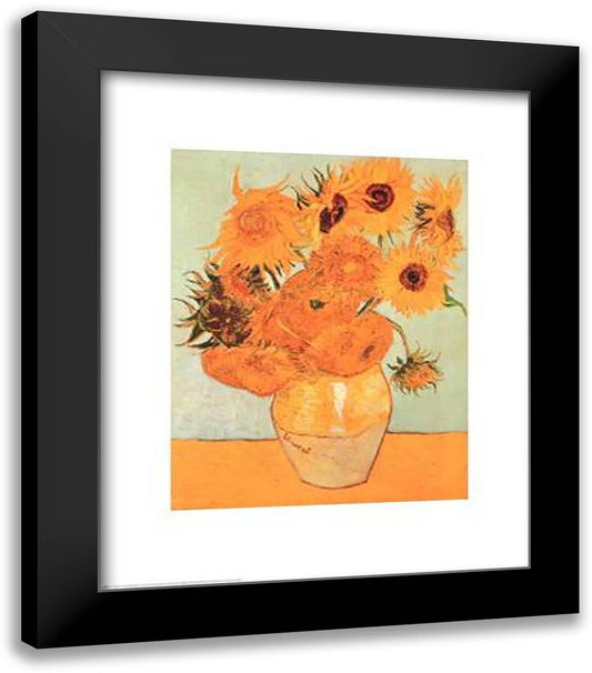 Sunflowers No 2 20x24 Black Modern Wood Framed Art Print Poster by Van Gogh, Vincent