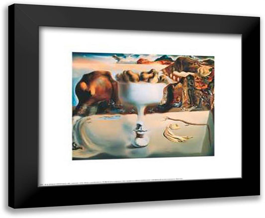 Apparition of Face and Fruit Dish 24x20 Black Modern Wood Framed Art Print Poster by Dali, Salvador