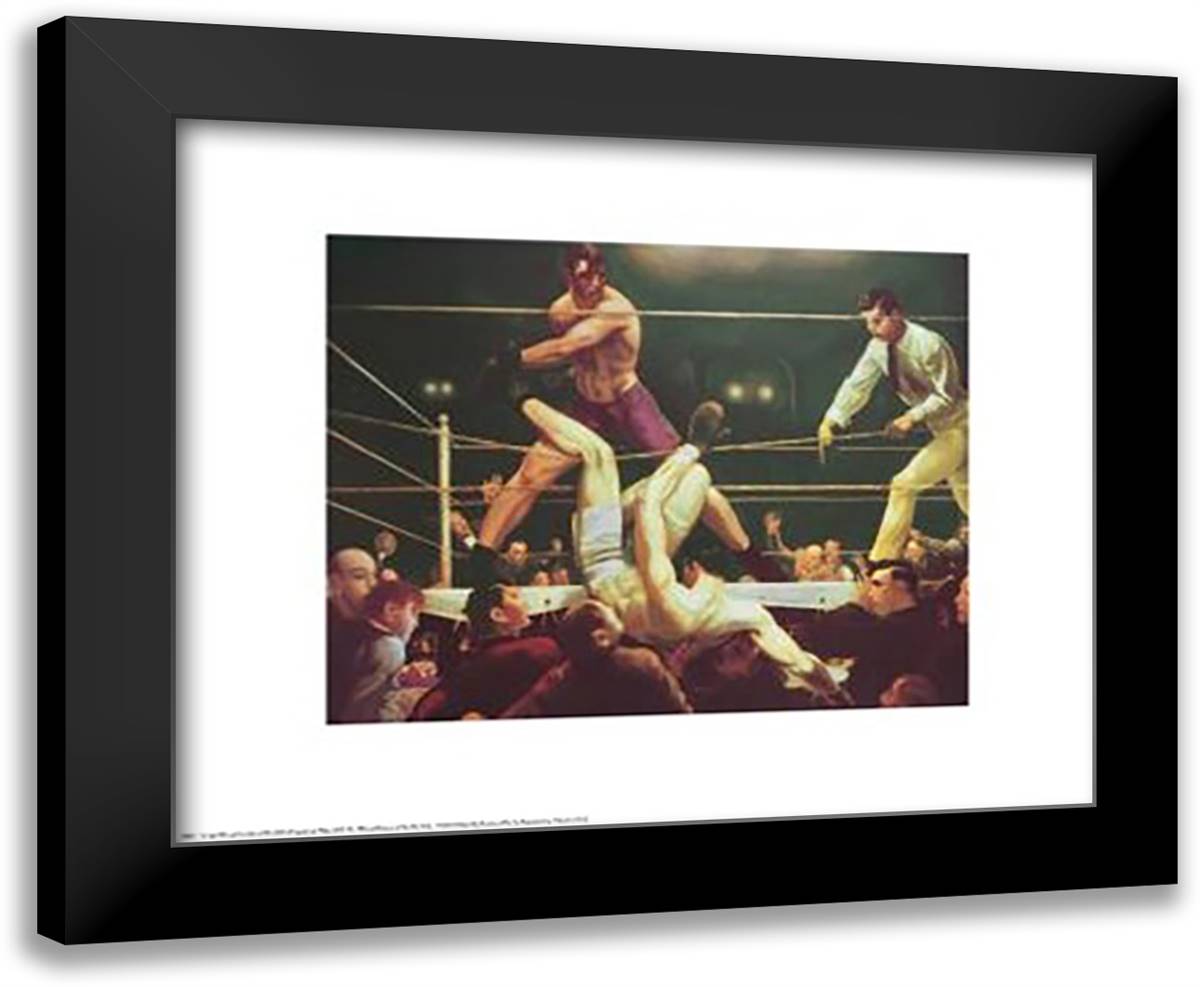 Dempsey And Firpo 24x20 Black Modern Wood Framed Art Print Poster by Bellows, George Wesley