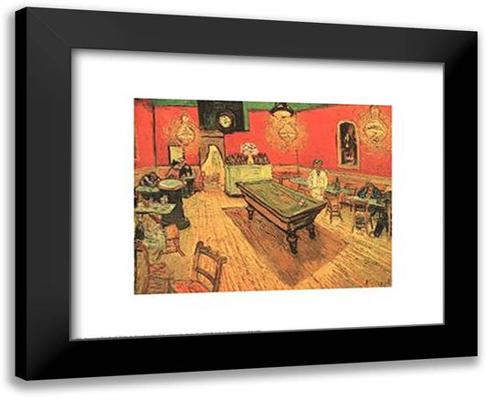 The Night Cafe in the Place Lamartine in Arles, c.1888 24x20 Black Modern Wood Framed Art Print Poster by Van Gogh, Vincent