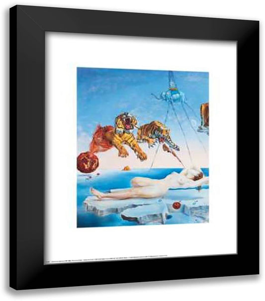 Dream Caused By Flight of a Bee 20x24 Black Modern Wood Framed Art Print Poster by Dali, Salvador