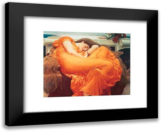 Flaming June 24x20 Black Modern Wood Framed Art Print Poster by Leighton, Frederic