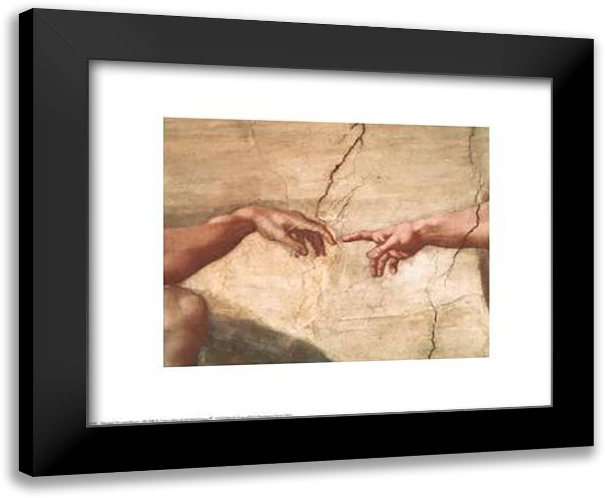 Creation Of Adam (Detail) 24x20 Black Modern Wood Framed Art Print Poster