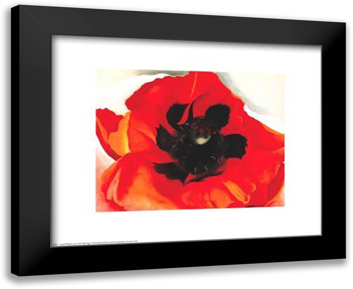 Poppy 24x20 Black Modern Wood Framed Art Print Poster by O'Keeffe, Georgia