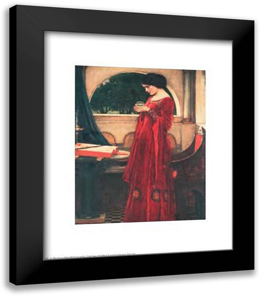 Crystal Ball 20x24 Black Modern Wood Framed Art Print Poster by Waterhouse, John William