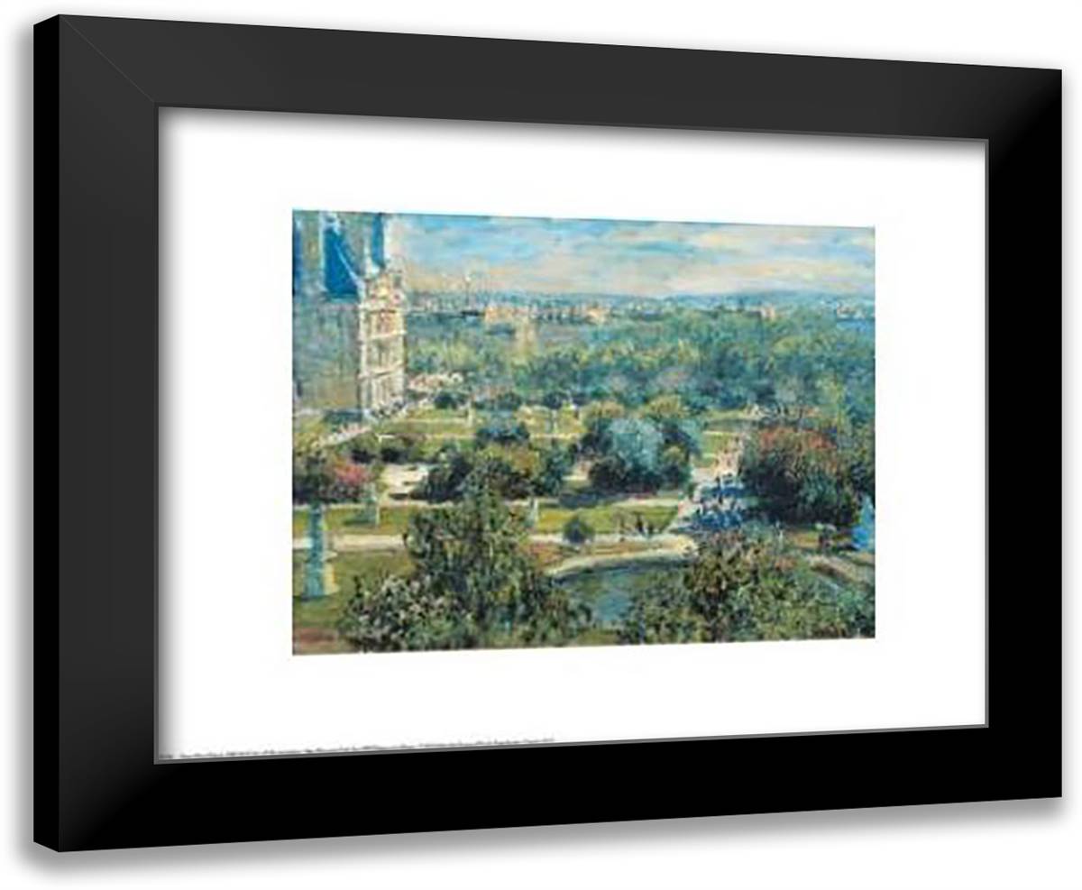View Of The Tuileries Gardens 24x20 Black Modern Wood Framed Art Print Poster by Monet, Claude