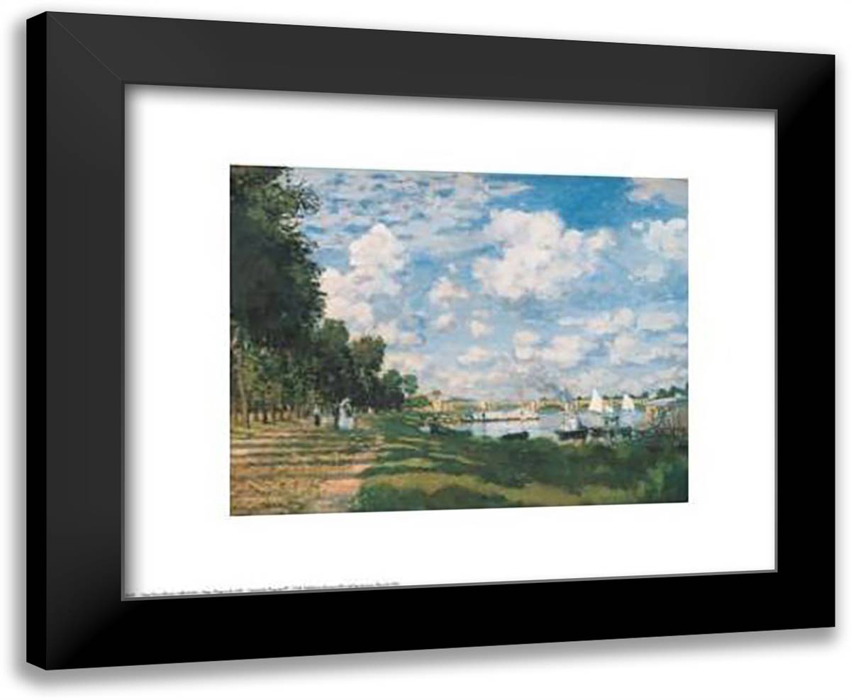Le Bassin D'argenteuil 24x20 Black Modern Wood Framed Art Print Poster by Monet, Claude