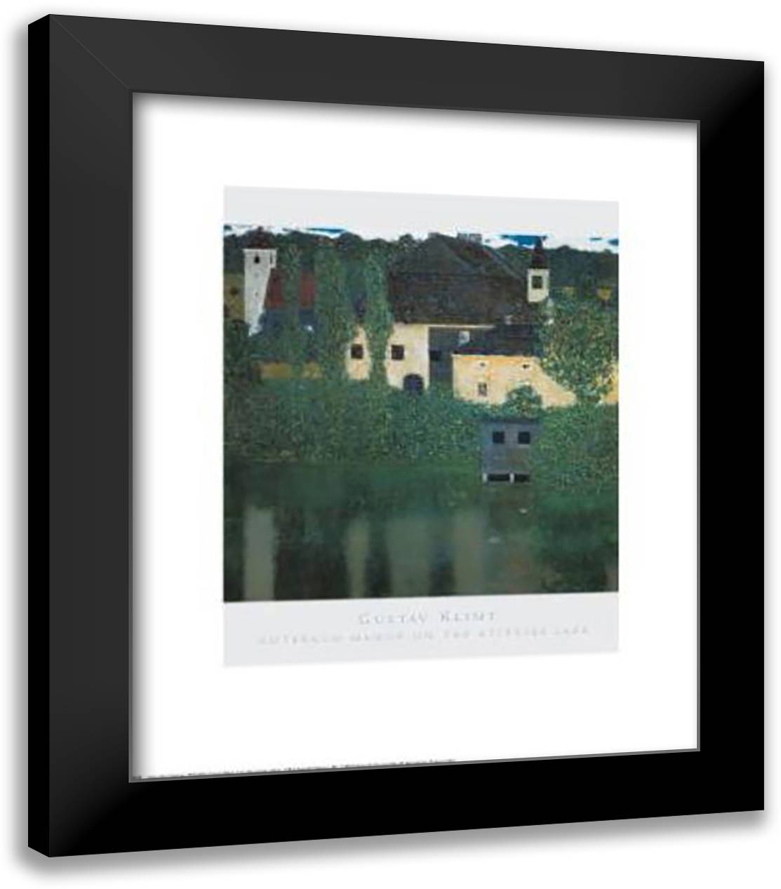 Unterach Manor On The Attersee Lake, Aus 20x24 Black Modern Wood Framed Art Print Poster by Klimt, Gustav