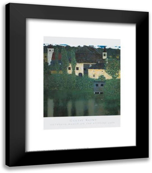 Unterach Manor On The Attersee Lake, Aus 20x24 Black Modern Wood Framed Art Print Poster by Klimt, Gustav
