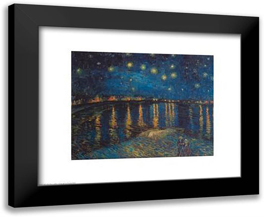 Starlight Over The Rhone 24x20 Black Modern Wood Framed Art Print Poster by Van Gogh, Vincent