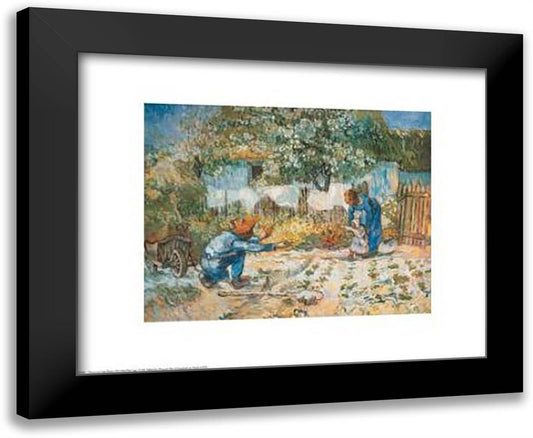 First Steps 24x20 Black Modern Wood Framed Art Print Poster by Van Gogh, Vincent