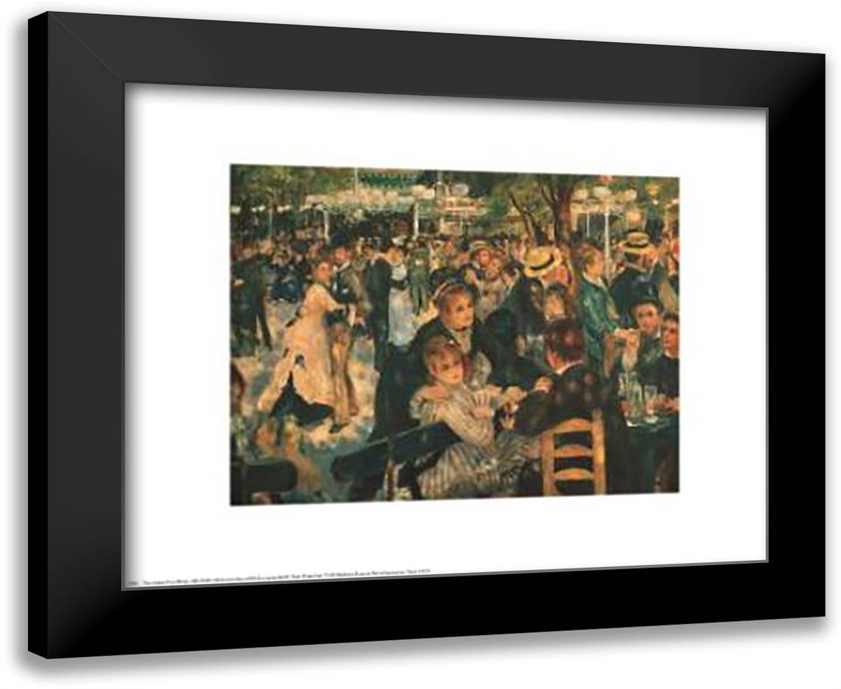 Dance At La Moulin De La Galette 24x20 Black Modern Wood Framed Art Print Poster by Renoir, Pierre-Auguste