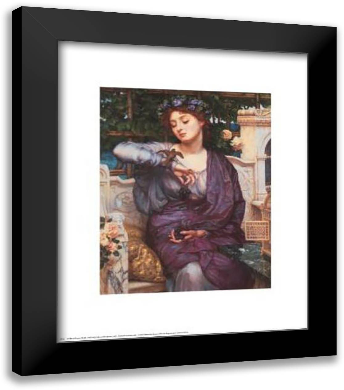 Libra And Her Sparrow 20x24 Black Modern Wood Framed Art Print Poster by Poynter, Sir Edmond John