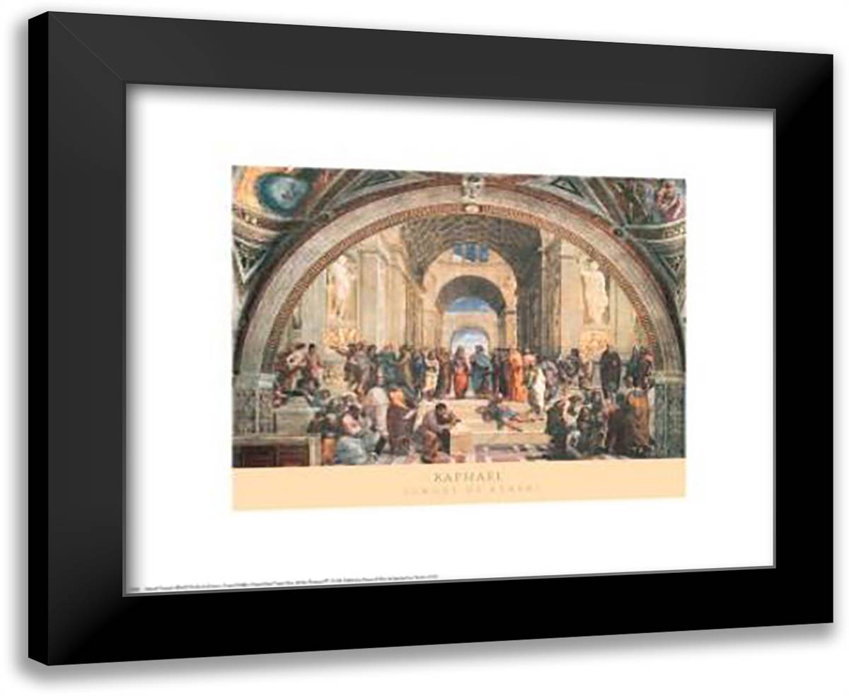 School Of Athens 24x20 Black Modern Wood Framed Art Print Poster