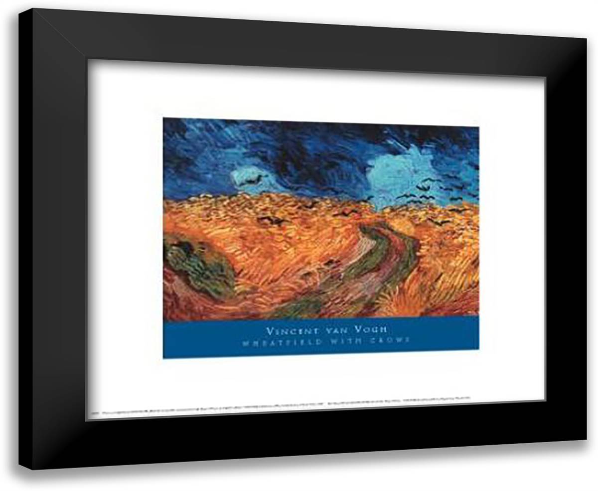 Wheatfield With Crows 24x20 Black Modern Wood Framed Art Print Poster by Van Gogh, Vincent