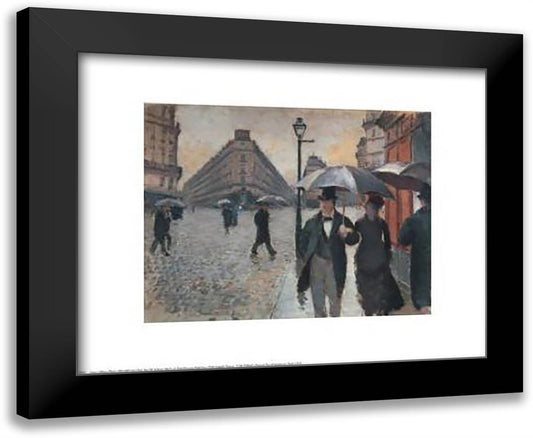 Paris, A Rainy Day, 1877 24x20 Black Modern Wood Framed Art Print Poster by Caillebotte, Gustave