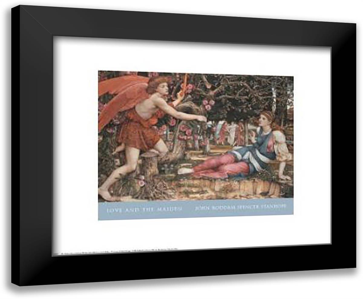 Love And The Maiden 24x20 Black Modern Wood Framed Art Print Poster by Stanhope, John Roddam Spencer