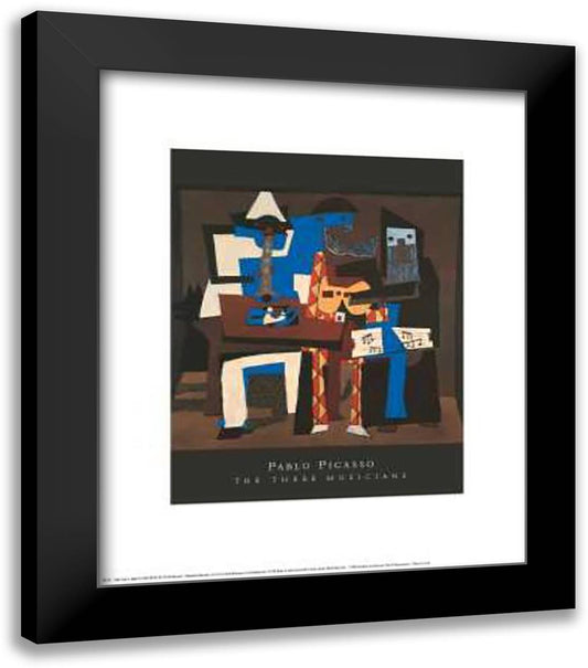 Three Musicians 20x24 Black Modern Wood Framed Art Print Poster by Picasso, Pablo