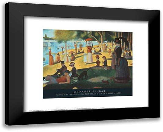 Sunday Afternoon On The Island Of La Gra 18x15 Black Modern Wood Framed Art Print Poster by Seurat, Georges