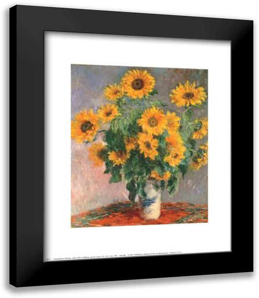 Sunflowers 15x18 Black Modern Wood Framed Art Print Poster by Monet, Claude