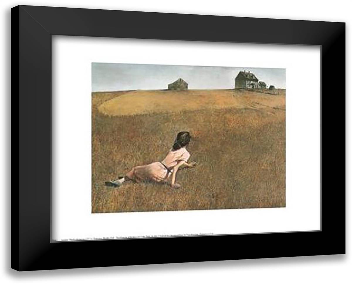 Christina's World 18x15 Black Modern Wood Framed Art Print Poster by Wyeth, Andrew