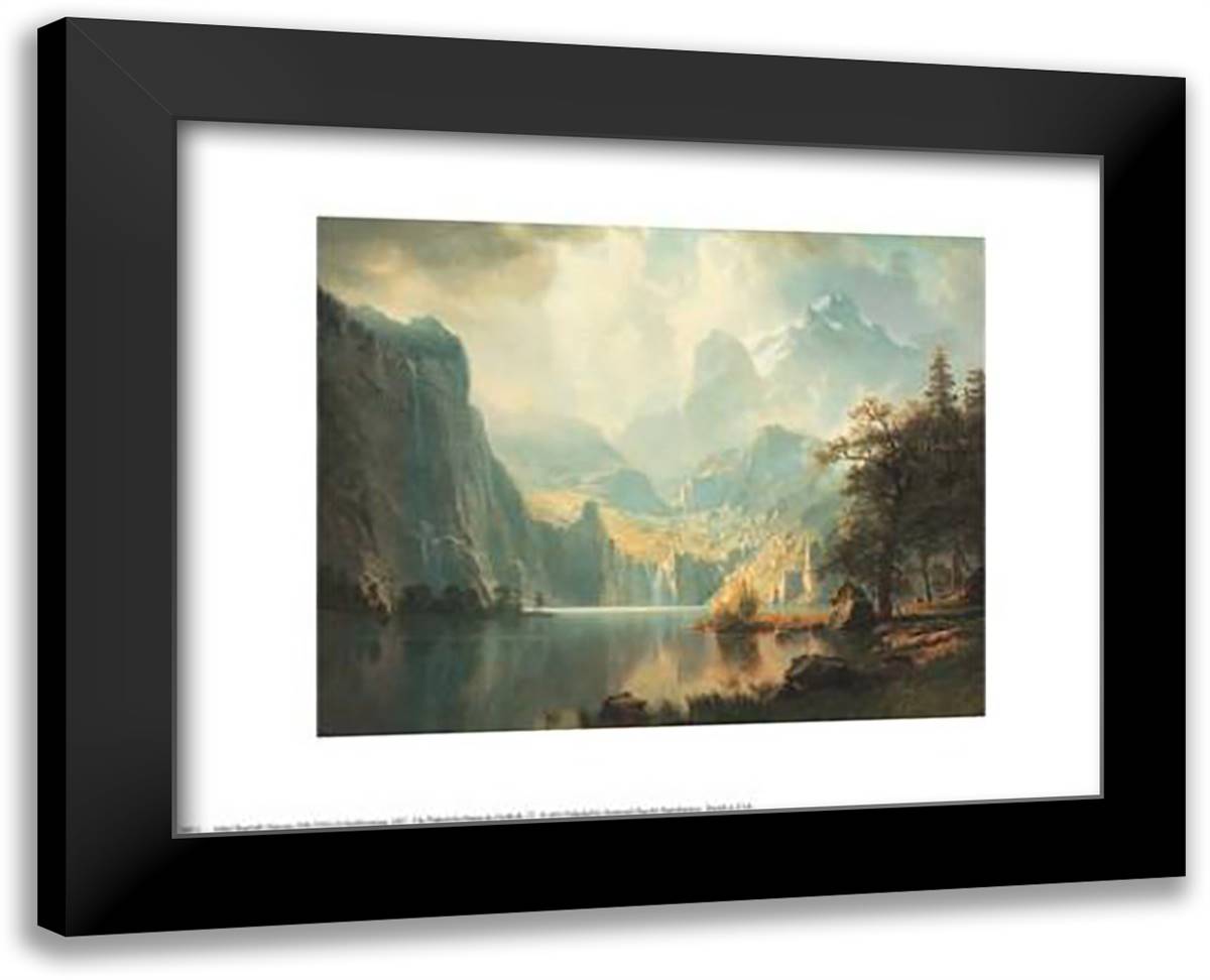 In The Mountains 18x15 Black Modern Wood Framed Art Print Poster by Bierstadt, Albert