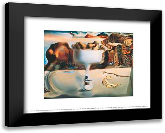 Apparition of Face and Fruit Dish 18x15 Black Modern Wood Framed Art Print Poster by Dali, Salvador