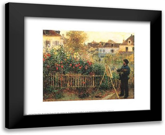 Monet Painting in his Garden at Argenteuil, c.1873 18x15 Black Modern Wood Framed Art Print Poster by Renoir, Pierre-Auguste