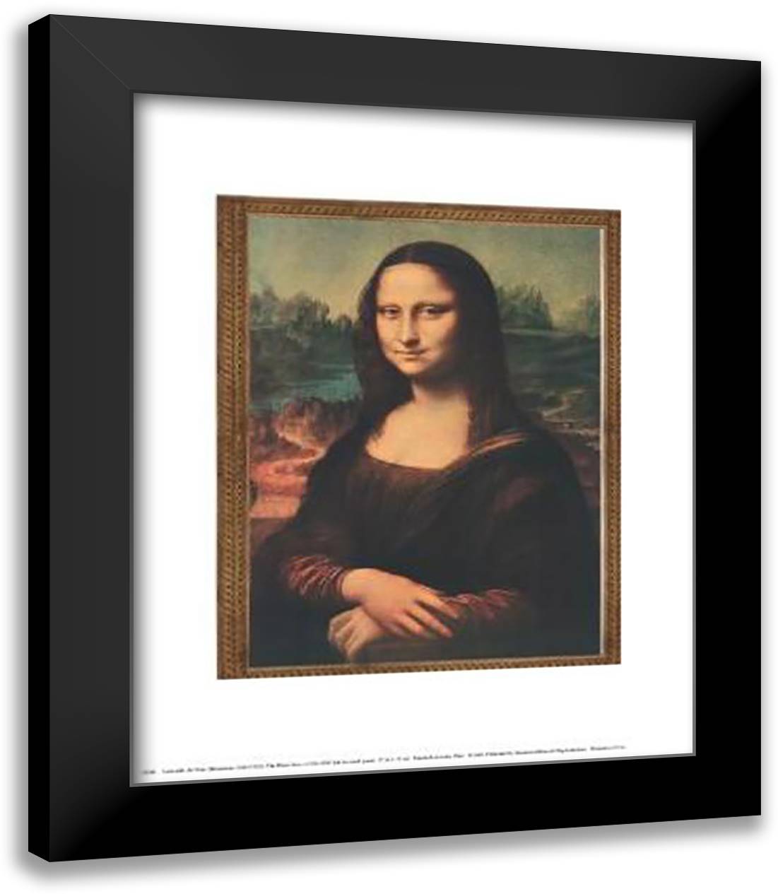 Mona Lisa 15x18 Black Modern Wood Framed Art Print Poster by da Vinci, Leonardo