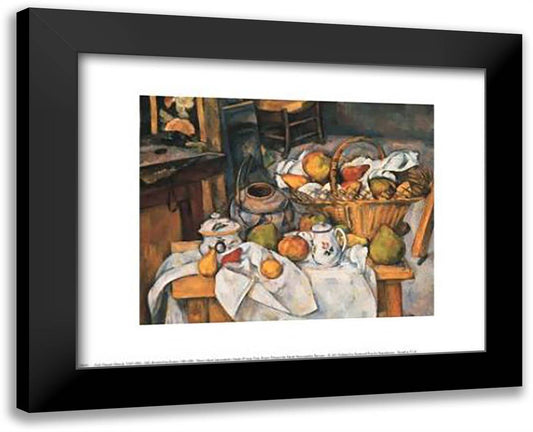 Still Life With Fruit Basket, 1880-1890 18x15 Black Modern Wood Framed Art Print Poster by Cezanne, Paul