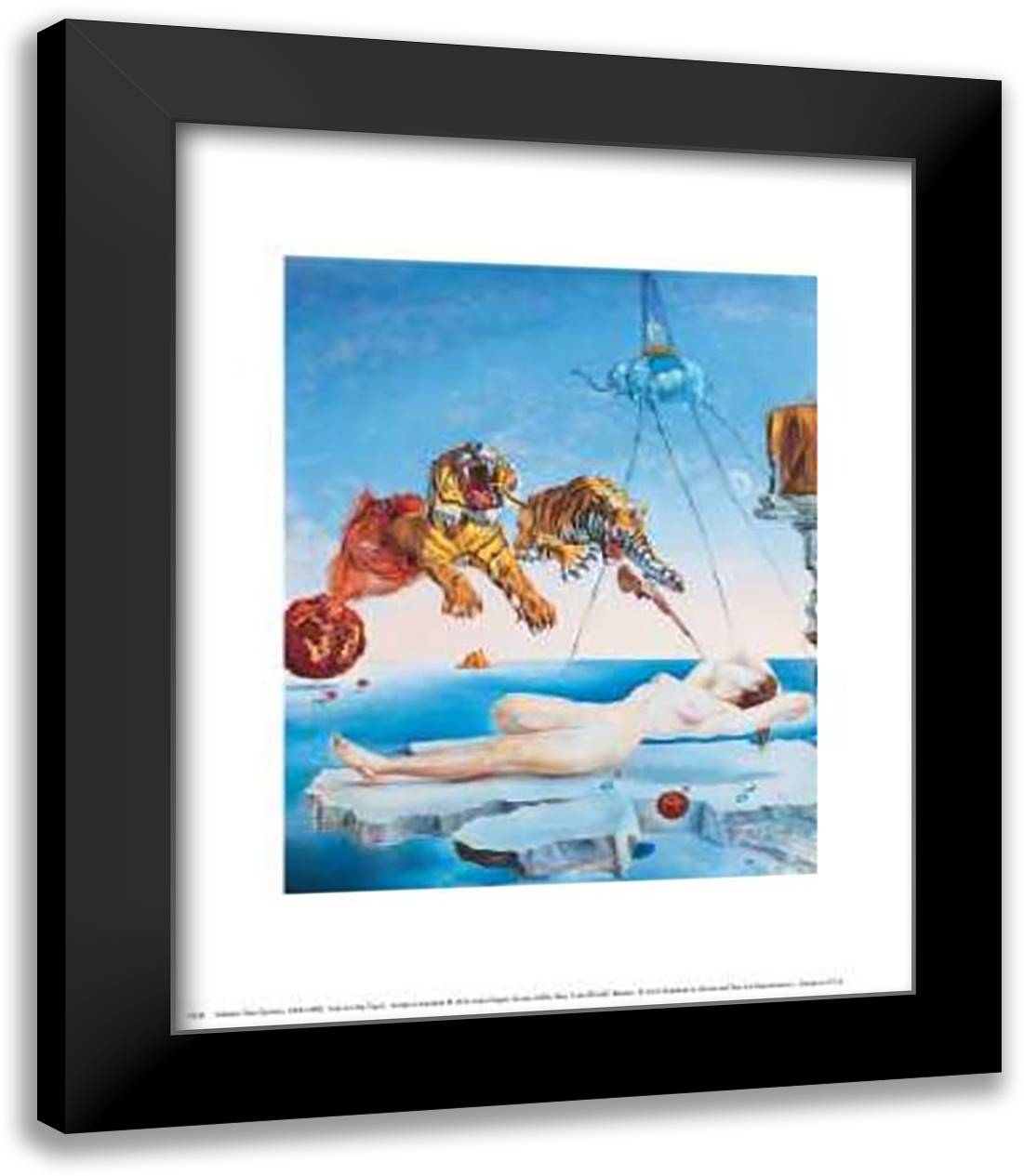 Dream Caused By Flight of a Bee 15x18 Black Modern Wood Framed Art Print Poster by Dali, Salvador