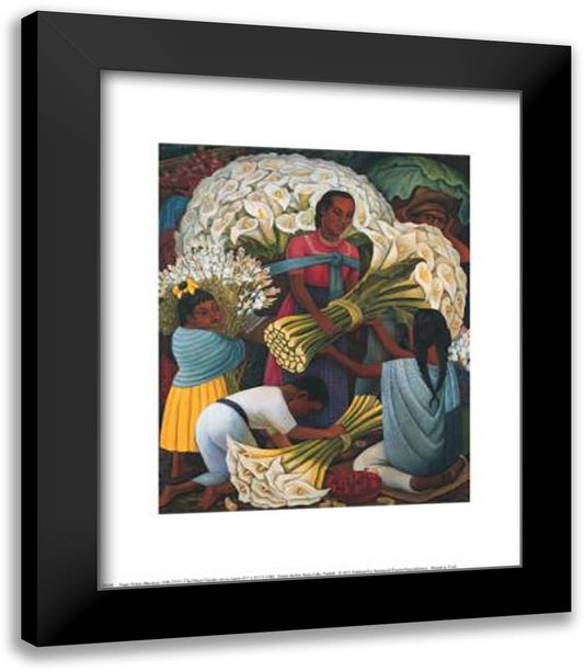 Flower Vendor 15x18 Black Modern Wood Framed Art Print Poster by Rivera, Diego