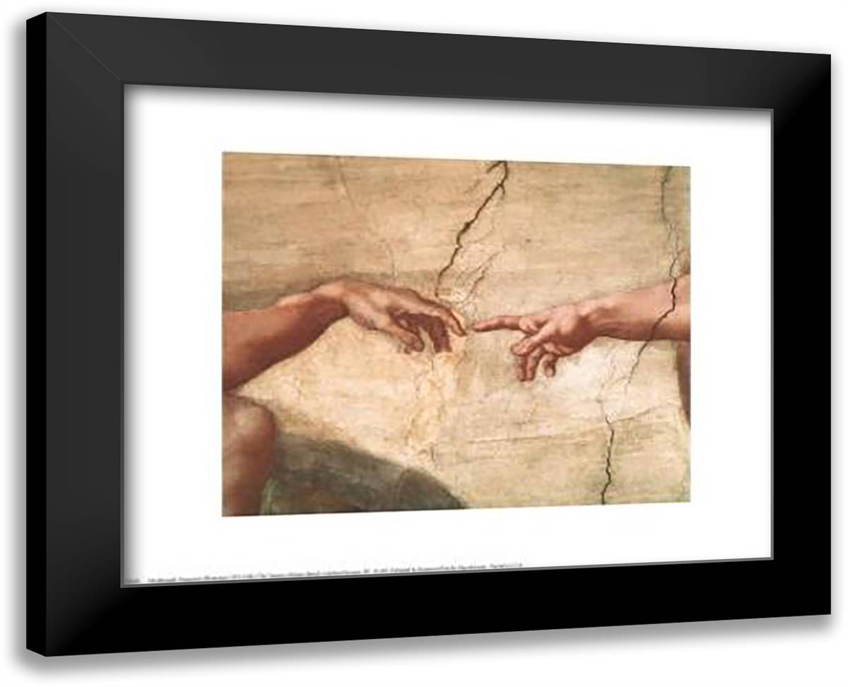 Creation Of Adam (Detail) 18x15 Black Modern Wood Framed Art Print Poster