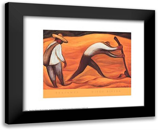 Peasants 18x15 Black Modern Wood Framed Art Print Poster by Rivera, Diego