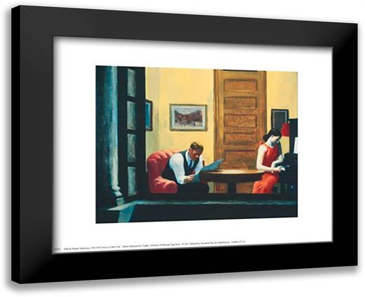 Room In New York 18x15 Black Modern Wood Framed Art Print Poster by Hopper, Edward