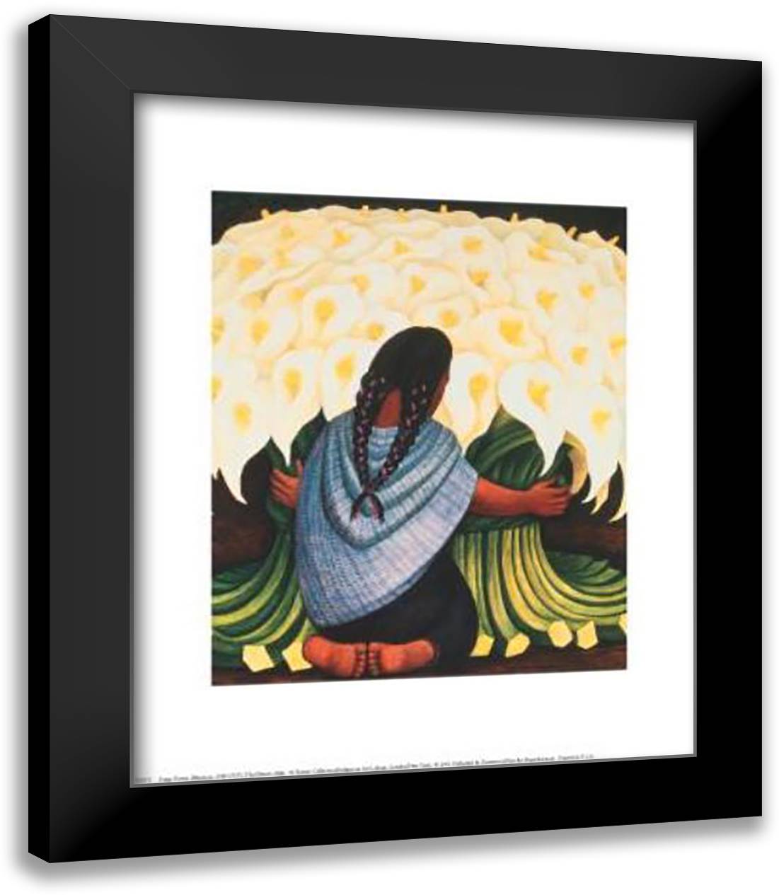 Flower Seller 15x18 Black Modern Wood Framed Art Print Poster by Rivera, Diego