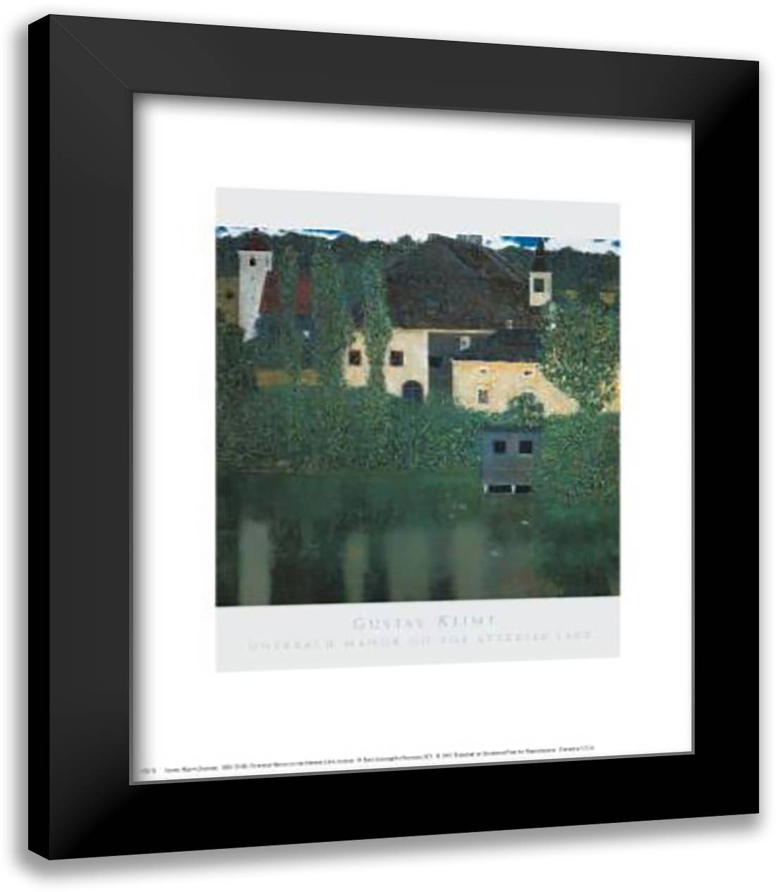 Unterach Manor On The Attersee Lake, Aus 15x18 Black Modern Wood Framed Art Print Poster by Klimt, Gustav
